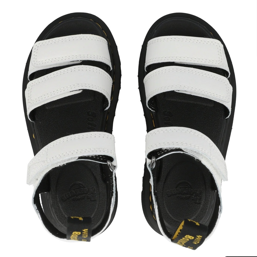 BNIB Girls Size 3/Boys Size 2 Dr. Martens Kids White Klaire J Sandals!
